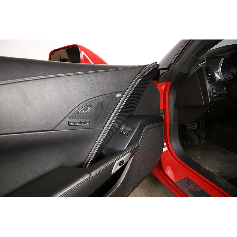 Masina Fibra de Carbon Interior Principalul motor Panou de Ușă Benzi Decor Capac Ornamental pentru Chevrolet Corvette C7 2014-2019 . ' - ' . 3