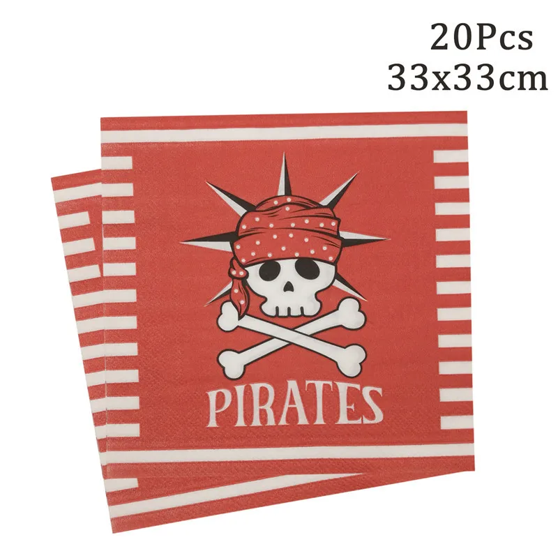 Nava Pirat Craniu De Unica Folosinta Tacamuri Farfurii De Hârtie Cupe Șervețel Copii Fericiți Petrecere Copil De Dus Temă Pirat Party Supplie . ' - ' . 3