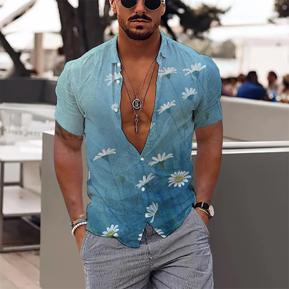 Nouă Bărbați Harajuku Vara Aloha camasa Tropical cu Flori Imprimate 3D Moda Tricou Unisex Street Casual, de Plaja cu Maneca Scurta Tricou Top . ' - ' . 3