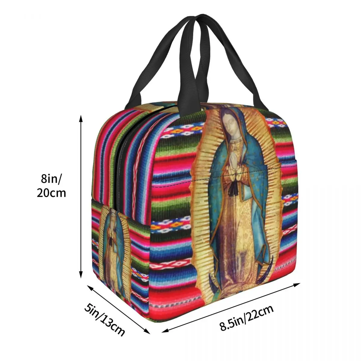 Our Lady Of Guadalupe Virgen Maria Zarape Izolate masa de Prânz Sac pentru Femei Impermeabil Fecioara Maria Catolică Termică Cooler Bento Box . ' - ' . 3