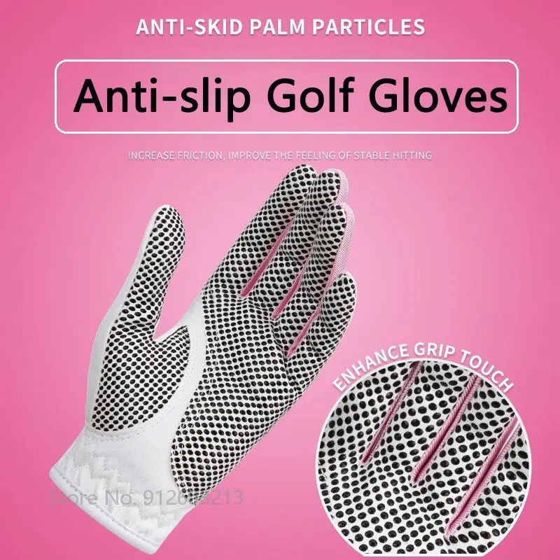 PGM 1 Pereche Doamna de Golf Mănuși de Femei Respirabil Elastic Mănuși Stânga Dreapta Non-Alunecare de Granule Manusi Microfibra cu Degetul Capacul . ' - ' . 3