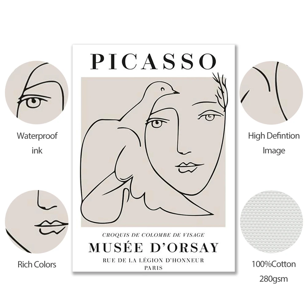 Picasso, Matisse Pictură în Ulei William Morris Postere si Printuri Abstracte Linii de Plante Arta de Perete Tablou Living Home Decor . ' - ' . 3