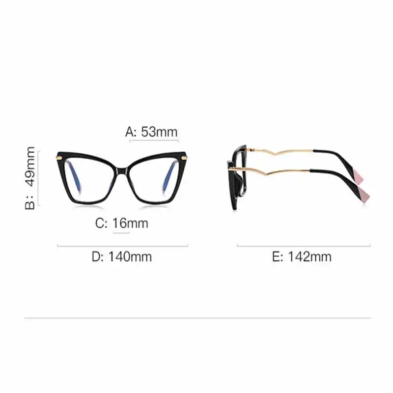 Rama de ochelari WomenTR90 și Materiale Metalice Textura Lucioasă și Delicat Anti-derapare Non Ciupi de Ureche și Fata StylishSquare Ochelari de vedere . ' - ' . 3