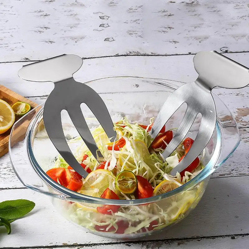 Salata Clește Pentru Servirea 2 Pachete Inodor Rust-proof Inoxidabil Oțel Salata Server Salata Ustensilă Set Pentru Bucatarii Petreceri Nunti . ' - ' . 3