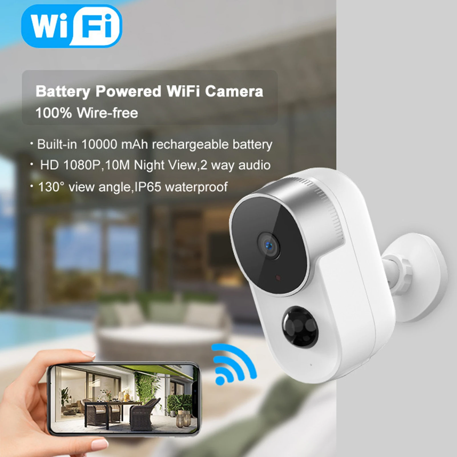 Securitate Wireless în aer liber Cameră Consum Redus de Energie HD Video pentru Acasă în Afara Supraveghere . ' - ' . 3