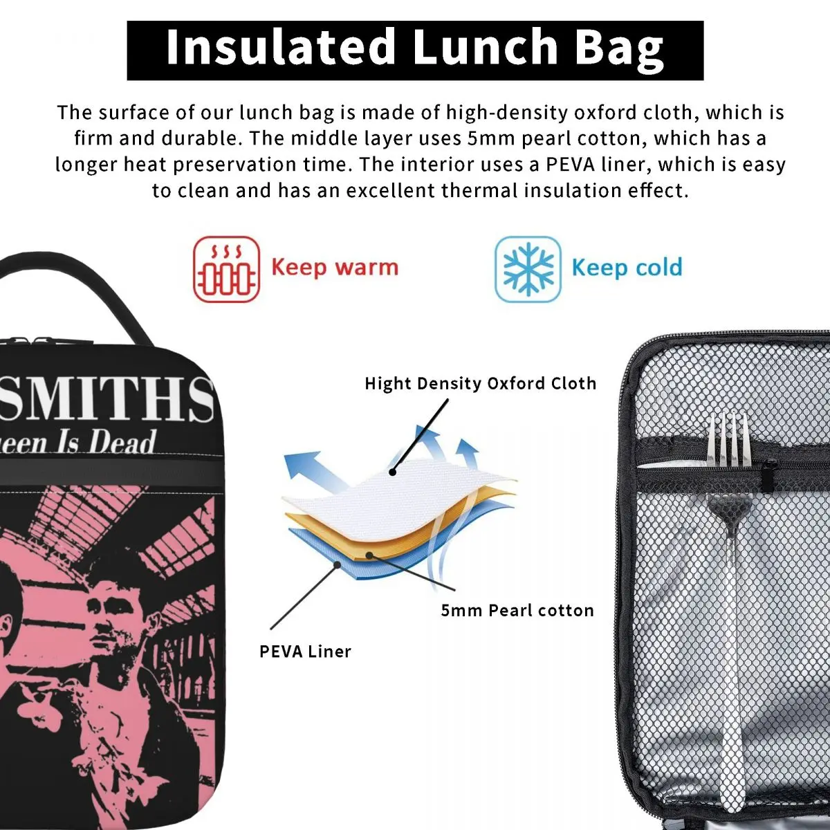 Smith a Murit Regina fiambrera pentru aislada, contenedor de almuerzo, enfriador térmico reutilizable, escuela . ' - ' . 3