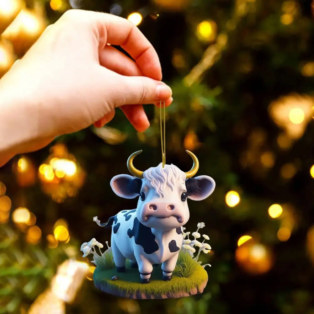 Vaca Pandantiv pentru Pomul de Crăciun Fermecător Vaca-tematice Decoratiuni de Craciun Durabil Acrilic pentru Copaci pentru Petreceri de Halloween . ' - ' . 3
