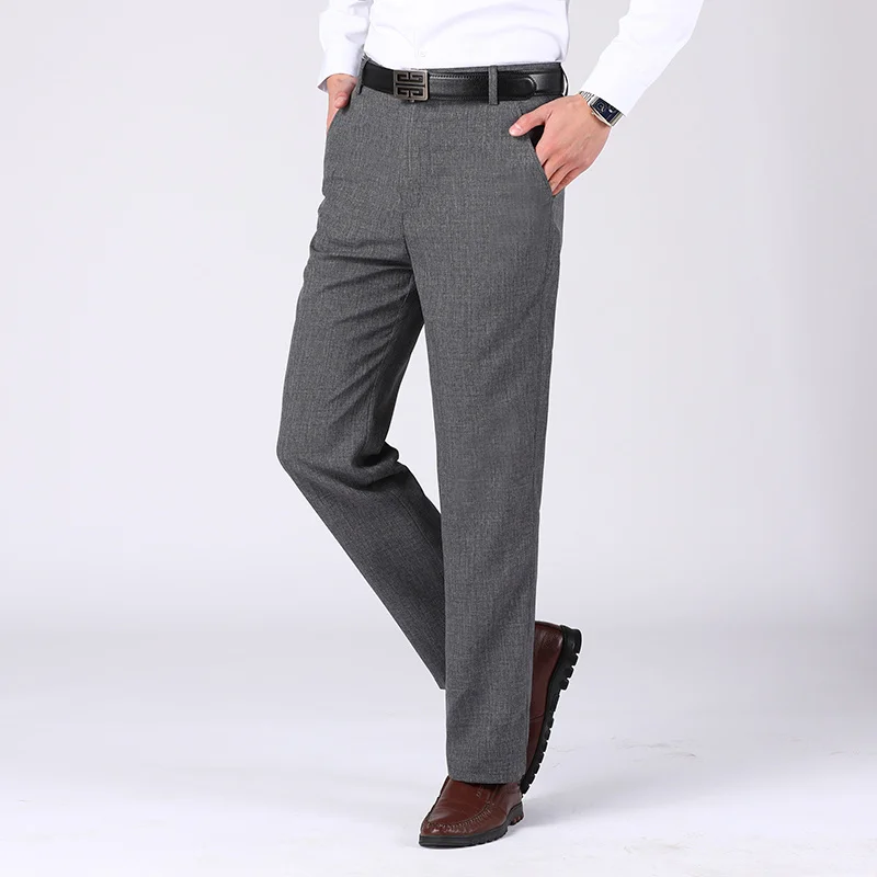 Vara Primavara Lenjerie pentru Bărbați de Înaltă Calitate Culoare Solidă de Afaceri Lungi Casual sex Masculin Costum Pantaloni Drepte Formale Om Pantaloni . ' - ' . 3