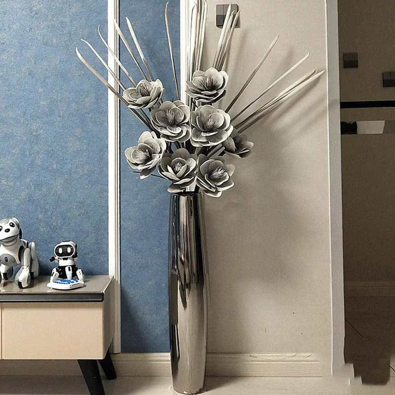 art ferestre mari din podea ghiveci ceramica flori uscate de argint înalt nordic vas bonsai ghiveci macetas obiecte decorative pentru casa . ' - ' . 3