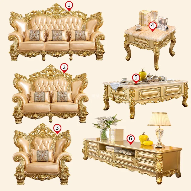 În stil European, canapea combinație stil American vila living mobilier complet din lemn masiv, pat . ' - ' . 3