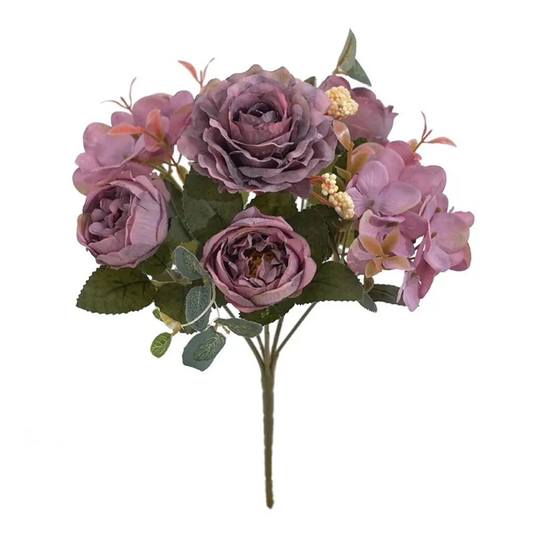 1 buchet de Fals a Crescut de Flori de Mireasa care Deține Buchete Artificiale Bujor Flori de Matase Biroul de Acasă Grădină Petrecere de Nunta Decoratiuni . ' - ' . 4