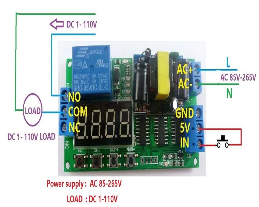 2/4 BUC AC 85V-260V 110V 220V Ciclu de Timp Timer Întârziere Releu OFF Pentru LED Smart Home PLC Lumina Security Monitor . ' - ' . 4