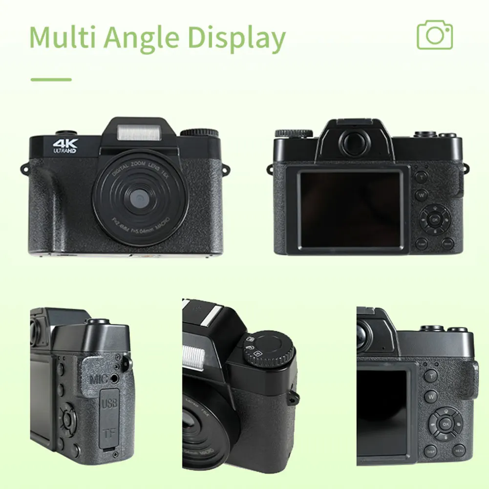 4K HD Retro camera Video Anti-shake aparat de Fotografiat Digital Auto Focus 48MP Călătorie aparat de Fotografiat Portabil Integrat de Înregistrare 16X Zoom Suport TF . ' - ' . 4