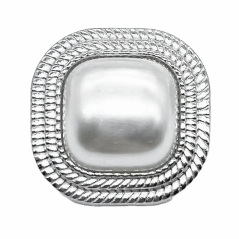 5 Piese de Argint Pătrat Perla Butoane pentru Îmbrăcăminte de Top Lady Pulover Tricot Decorative în formă de Inimă Nasturi Metalici DIY de Cusut Nasturi . ' - ' . 4