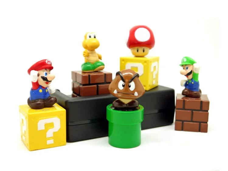 5PCS Super Mario Bros figurina Luigi, Yoshi Model de Papusa Decorare Tort Anime Periferice Copii Favoruri Jucarii si Cadouri . ' - ' . 4