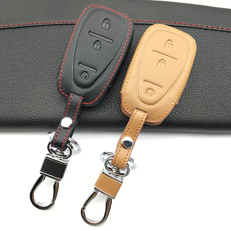 Autentice din piele de cheie de masina acoperi caz, stabilite pentru Chevrolet Laudă moda barbati 3 buton de telecomanda breloc Cheie de Protecție acoperă . ' - ' . 4