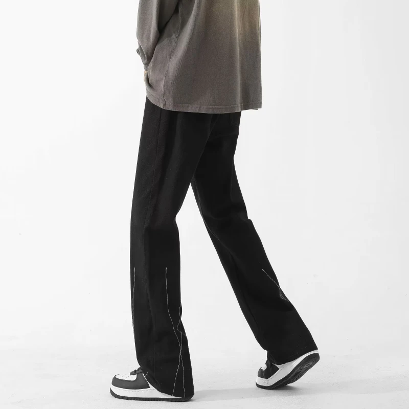 Barbati Pantaloni Populare Elevii Linie De Design Estetic Clasic Pantaloni Streetwear Stil American Retro Chic Confortabil, Versatil . ' - ' . 4