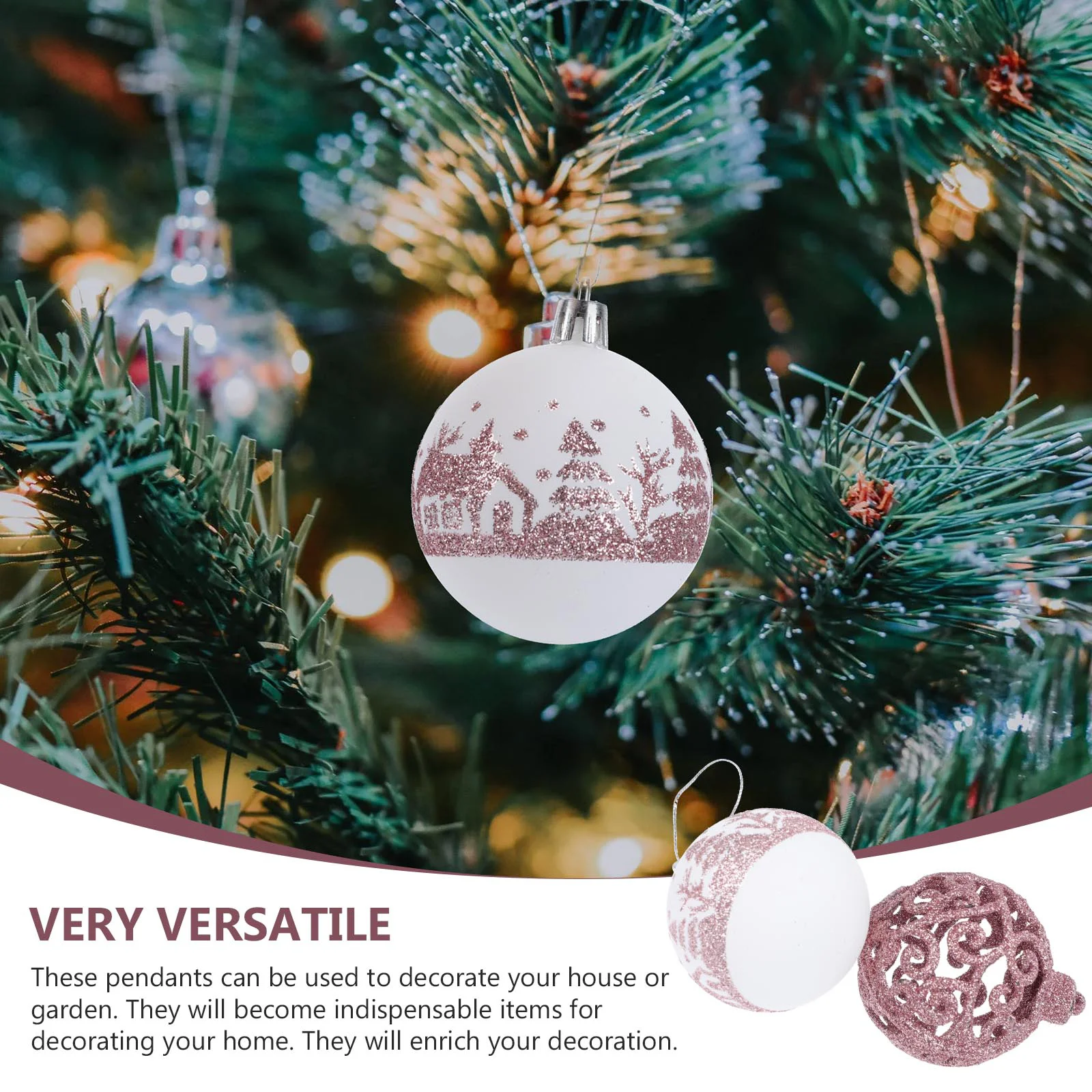 Bile De Crăciun Copac Decor Accesoriu Xmas Pandantiv Lucios Ornament Festival Tematice Agățat Ornamente Pentru Balul De Absolvire . ' - ' . 4