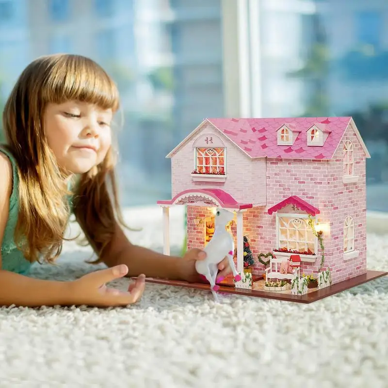 Casa in miniatura 3D DIY Casa Papusa Kit Mini-Casă de Păpuși Cu Accesorii, Mobilier Pentru Copii, Adolescenti, Adulti, Cadouri de Ziua de nastere Partid . ' - ' . 4