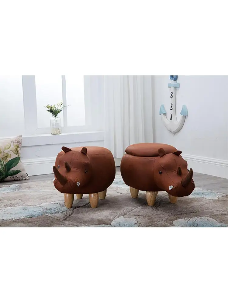 Creative rinocer taburet din lemn masiv pantofi bancă canapea Altman mobilier de testare pantofi scaun depozitare scaun . ' - ' . 4