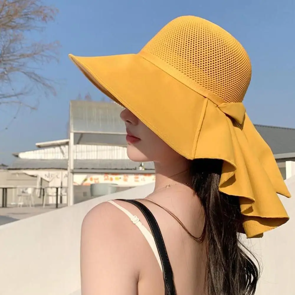 Călătorie Pălării De Soare Stil Francez Capace De Pălării Panama Femei Pălării De Protecție Solară În Aer Liber Găleată Pălării Bowknot De Vară, Pălării De Soare . ' - ' . 4