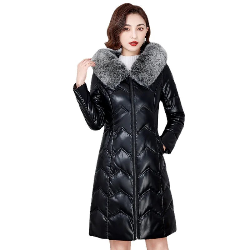 De iarnă pentru Femei Jacheta de lungime medie din Piele Jachete Femei de Îmbrăcăminte de Blană de Vulpe Guler coreean 90% Alb Rață Jos Haina Îngroșat . ' - ' . 4