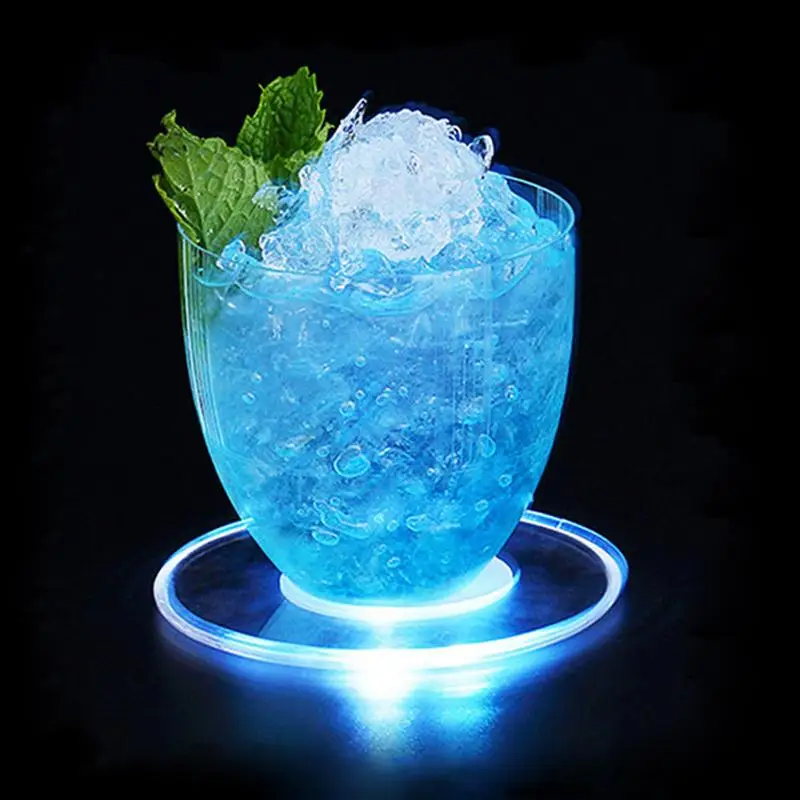 De lungă Durată cu LED-uri Colorate Coaster Luminos Sticla Autocolante Lumini Lămpi Pentru Xmas Bar, Ktv Nunta Petrecere Cocktail Bea Cupe Vaza . ' - ' . 4