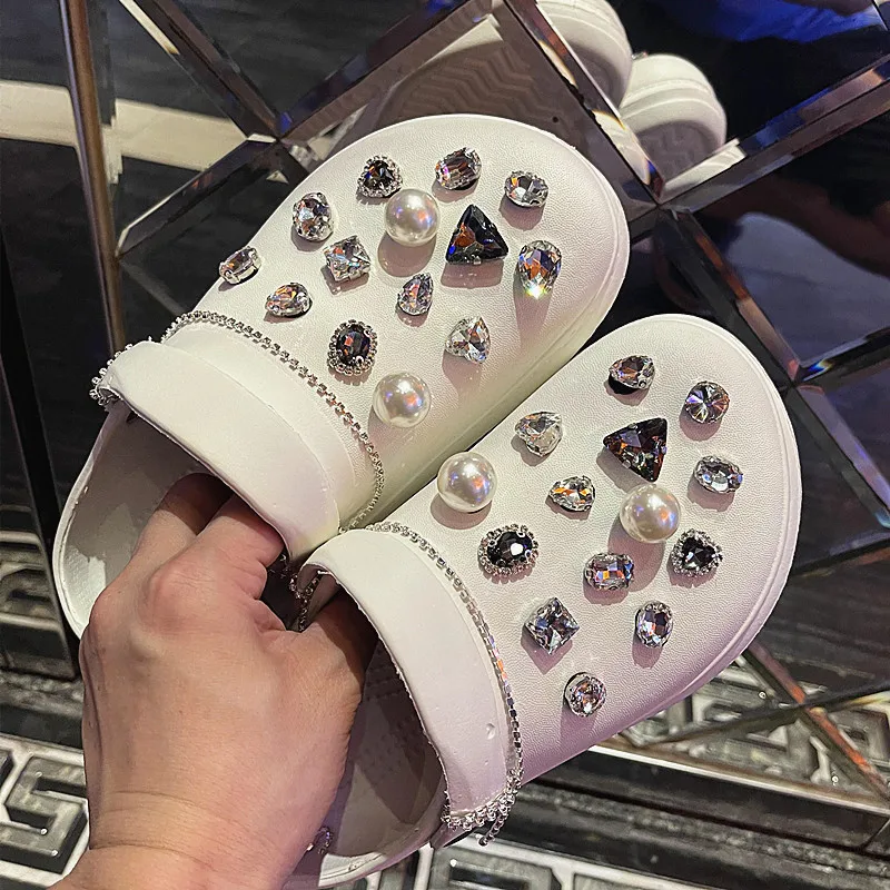 De lux Stras Pearl Croc Farmece DIY Designer de Bijuterie Pantofi Decaration Farmec pentru Croc Saboți Copii Femei Cadouri Fete . ' - ' . 4