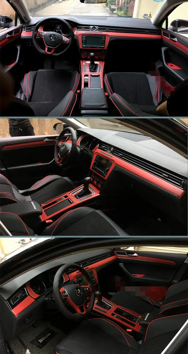 Interior Panou de Control Central Fibra de Carbon de Protecție Și Decalcomanii Autocolante de styling Auto Pentru VW Volkswagen Passat B8 sedan . ' - ' . 4