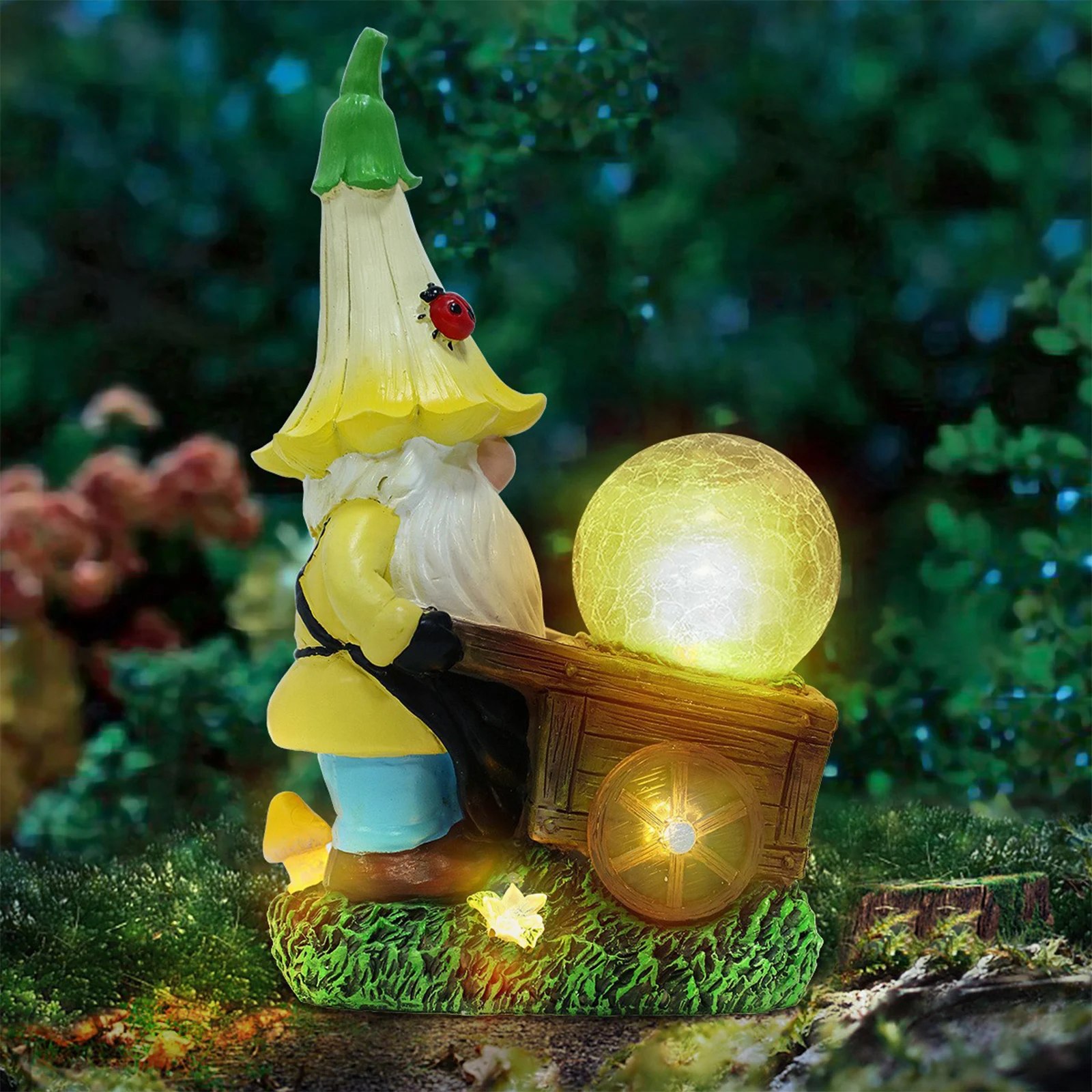 Lumina solara de Gradina Goblin Statuie Meserii Rășină Decorative Goblin Cărucior Statui de Iluminat, Ornamente de Grădină în aer liber Gazon . ' - ' . 4