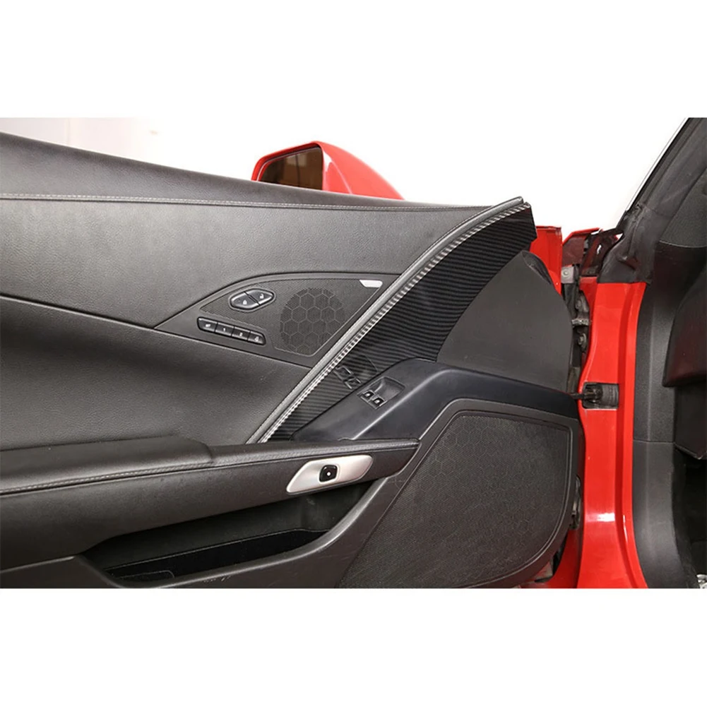 Masina Fibra de Carbon Interior Principalul motor Panou de Ușă Benzi Decor Capac Ornamental pentru Chevrolet Corvette C7 2014-2019 . ' - ' . 4