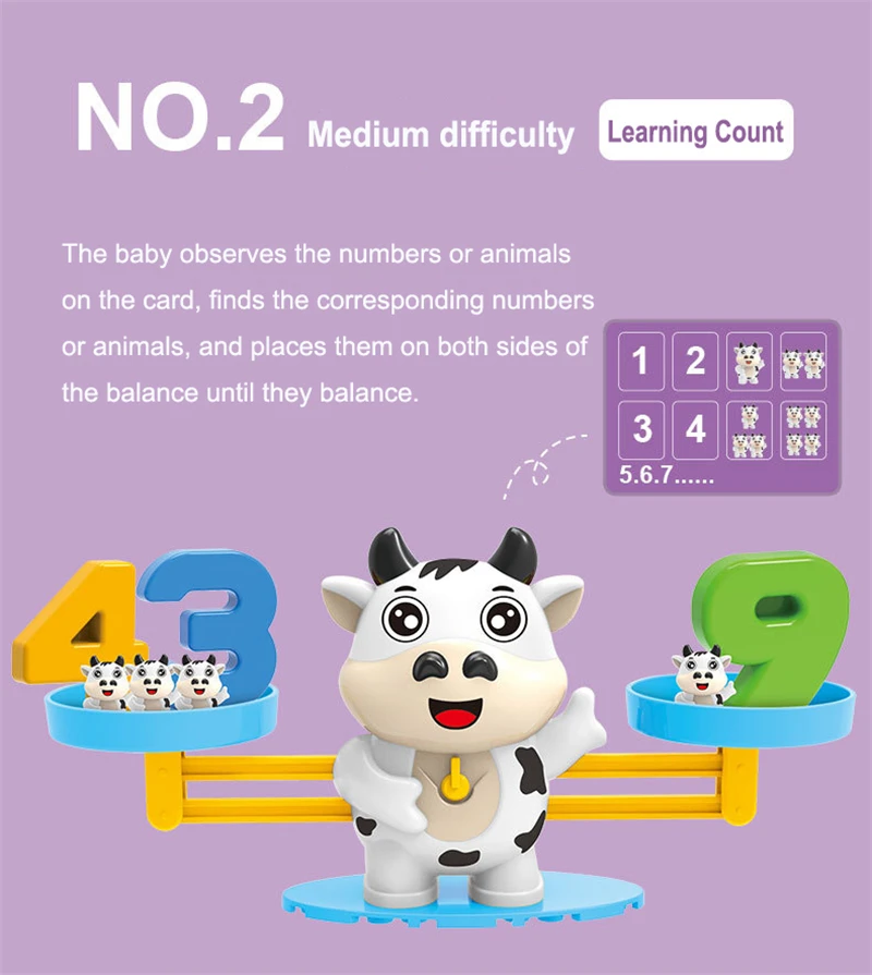 Montessori Jucării Maimuță Scară de Echilibru Joc Matematica se Răcească pentru Copii Copii de Învățare de Numărare Numărul de Dezvoltare pentru Copii Jucarii Educative . ' - ' . 4