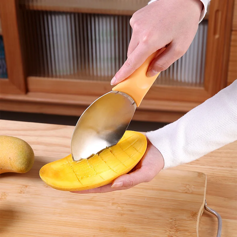 Multifunctional Mango Feliator de Fructe Separator de Pulpa de Mango Splitter Cutter Sonda Instrument Lingura Lingură de Fructe Cuburi pentru Instrument de Bucatarie . ' - ' . 4
