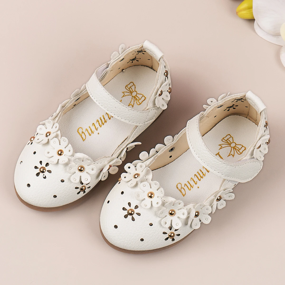 Pantofi de printesa pantofi de piele pentru copii pantofi de primăvară și de toamnă pantofi gol moale jos copilul flori unice de pantofi . ' - ' . 4