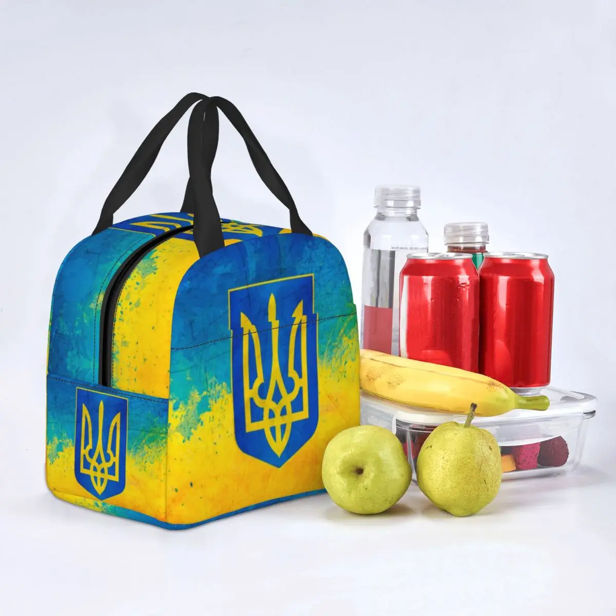Pavilion ucrainean Sac de masa de Prânz pentru Birou Școală Ucraina Stema Portabil Termică Cooler Izolate masa de Prânz Caseta de Femei, Copii Pungi Alimentare . ' - ' . 4