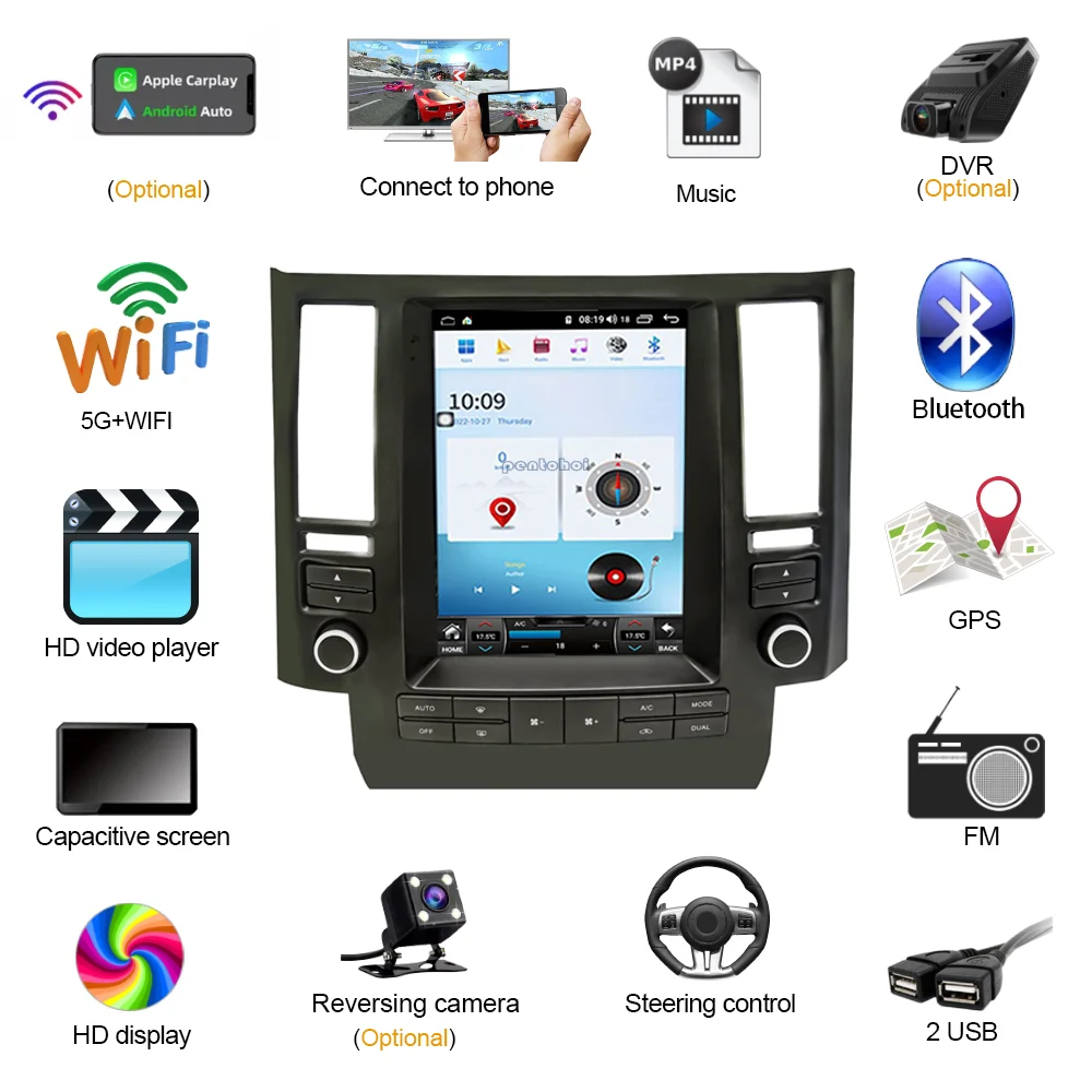 Pentohoi Radio Auto Infiniti FX FX35 F45 2003-2012 Auto Inteligent Sistem Auto Multimedia Android Auto Carplay Ecran Părți . ' - ' . 4