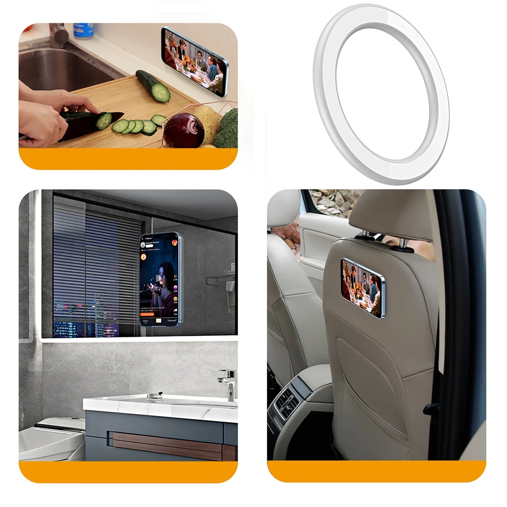 Perete Magnetic Rotund Suport Ultra-subțire Circulară Autocolant Suport de Telefon Aliaj de Zinc Oglinda Auto de Interior Bucătărie pentru iPhone 14 13 12 . ' - ' . 4