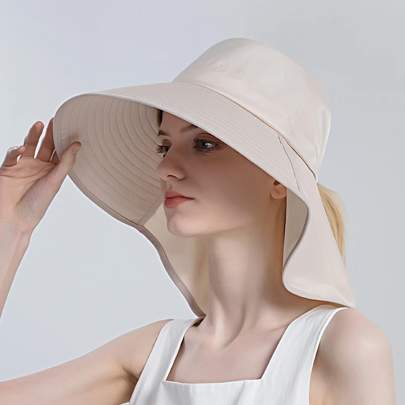 Plaja Vizorul Coada de cal, Cap de Vară Pălărie de Soare pentru Femei Gât în aer liber Protecție UV Ciclism de Pescuit Pescar Pălărie Mare Cozoroc Pălărie Găleată . ' - ' . 4