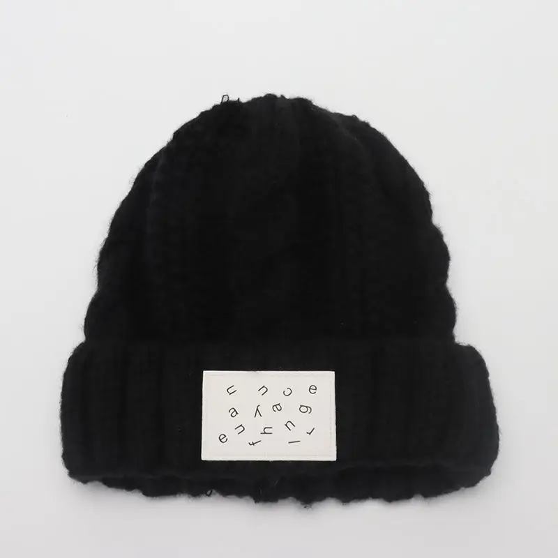 Pălării de iarnă Pentru Femei Beanie Bomboane Litere de Culoare Solidă Tricot Pălărie Fete Elevii Ține de Cald Rece-dovada Gorro Noi . ' - ' . 4