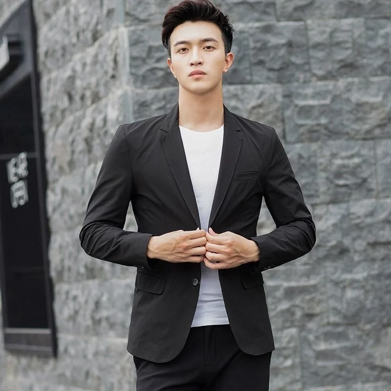 Sacou barbati Om de Vara Primavara Toamna Slim Fit de Afaceri de Moda Casual Sacou Pentru Bărbați Costume de Stil coreean Mens Verde Nou . ' - ' . 4