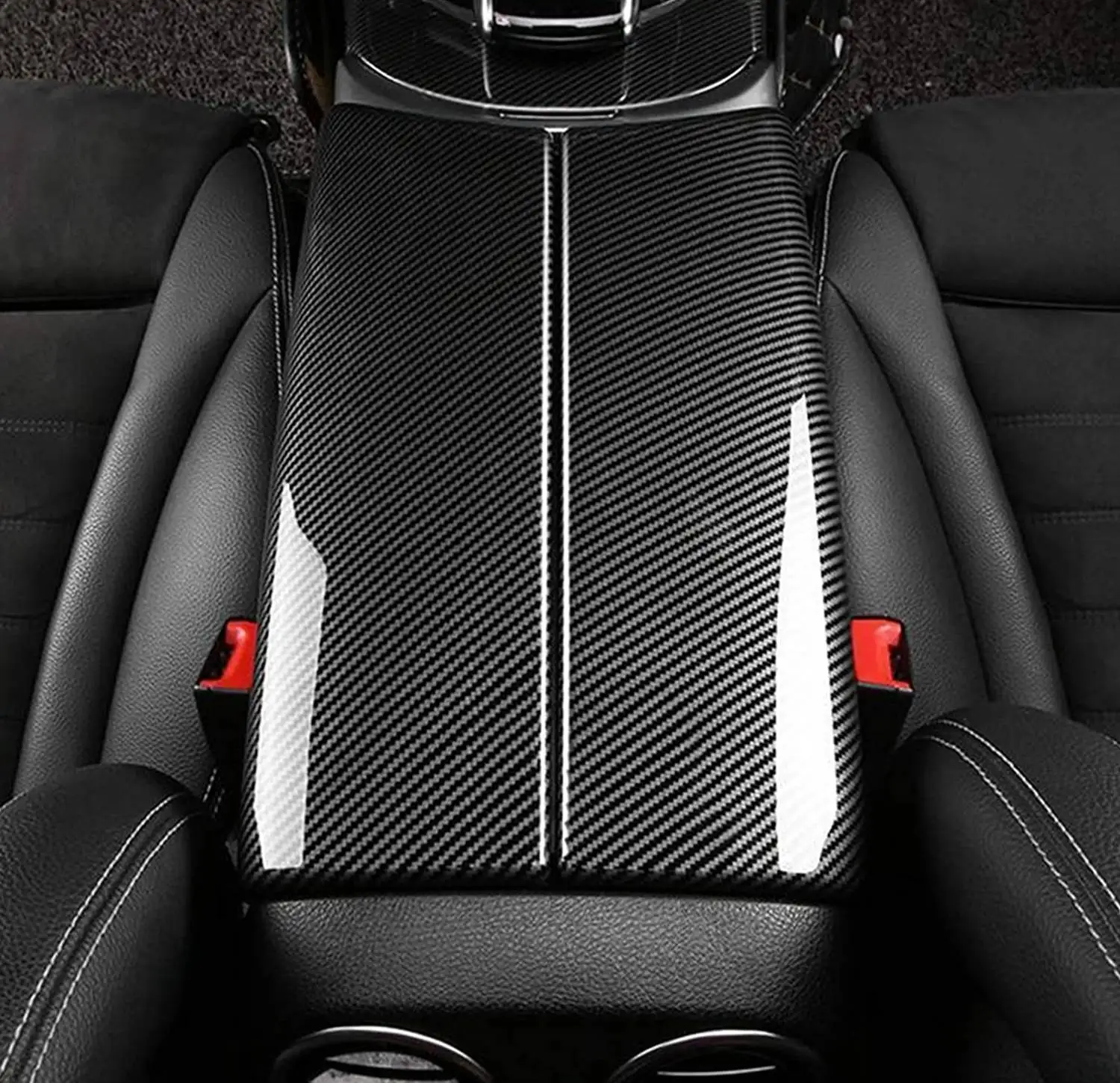Styling auto din Fibra de Carbon Arimare Ordonare Cotiera Cutie Proteja Autocolante Huse pentru Mercedes Benz E-Class W213 2016-2019 . ' - ' . 4