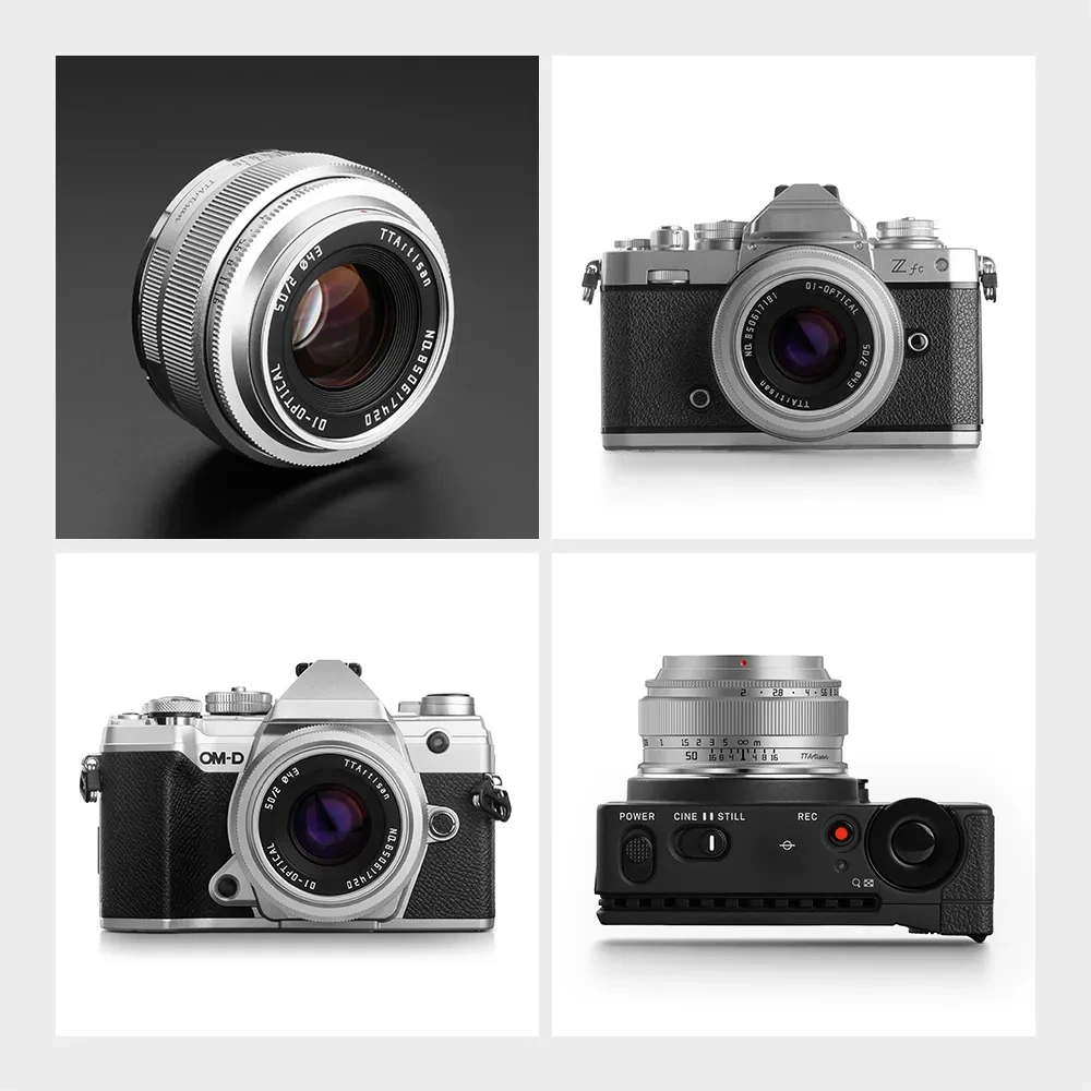 TTArtisan 50mm F2 Prim Obiectiv pentru Sony E Mount Fujifilm Canon XF M Leica L Nikon Z Panasonic Olympus M43 Lentilă aparat de Fotografiat . ' - ' . 4