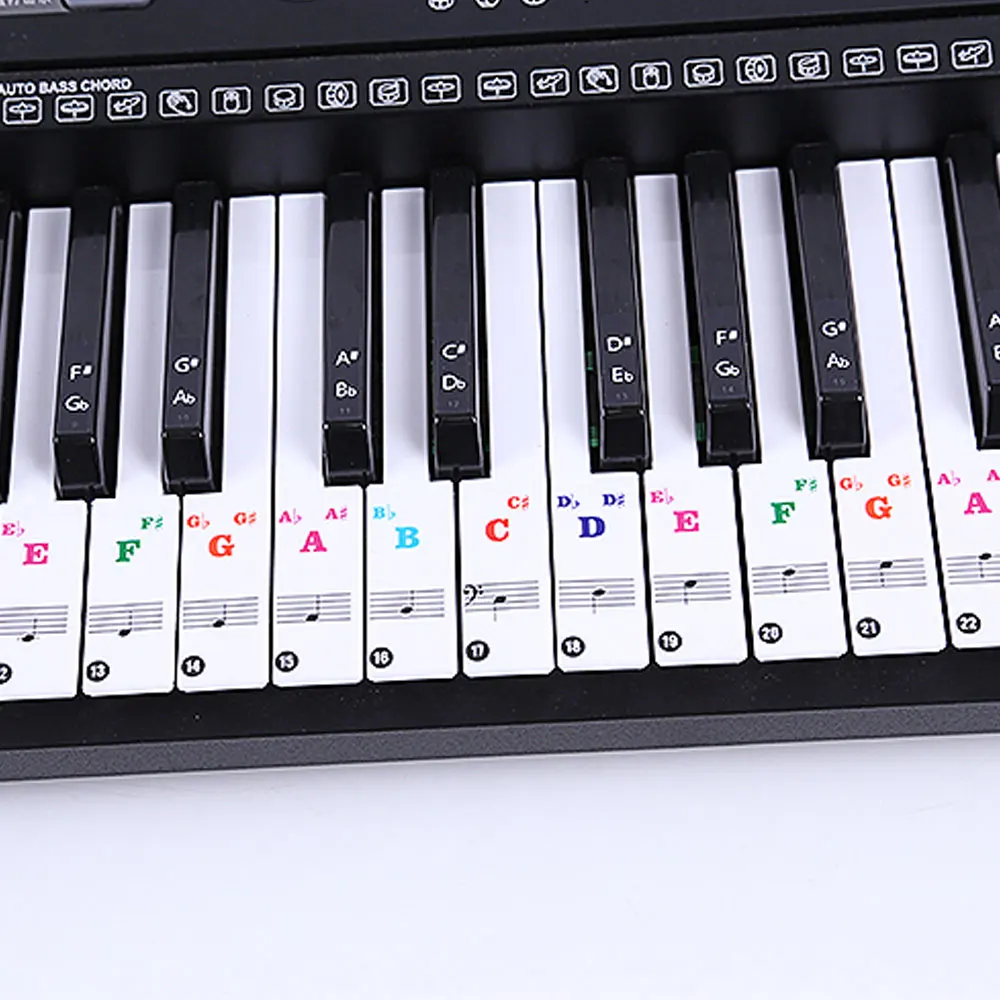 Tastatură De Pian Autocolante Colorate Transparente Pentru Clape De Pian Autocolante Pentru 49/61/76/88 Set Complet Autocolante Pian Spectru Autocolant . ' - ' . 4