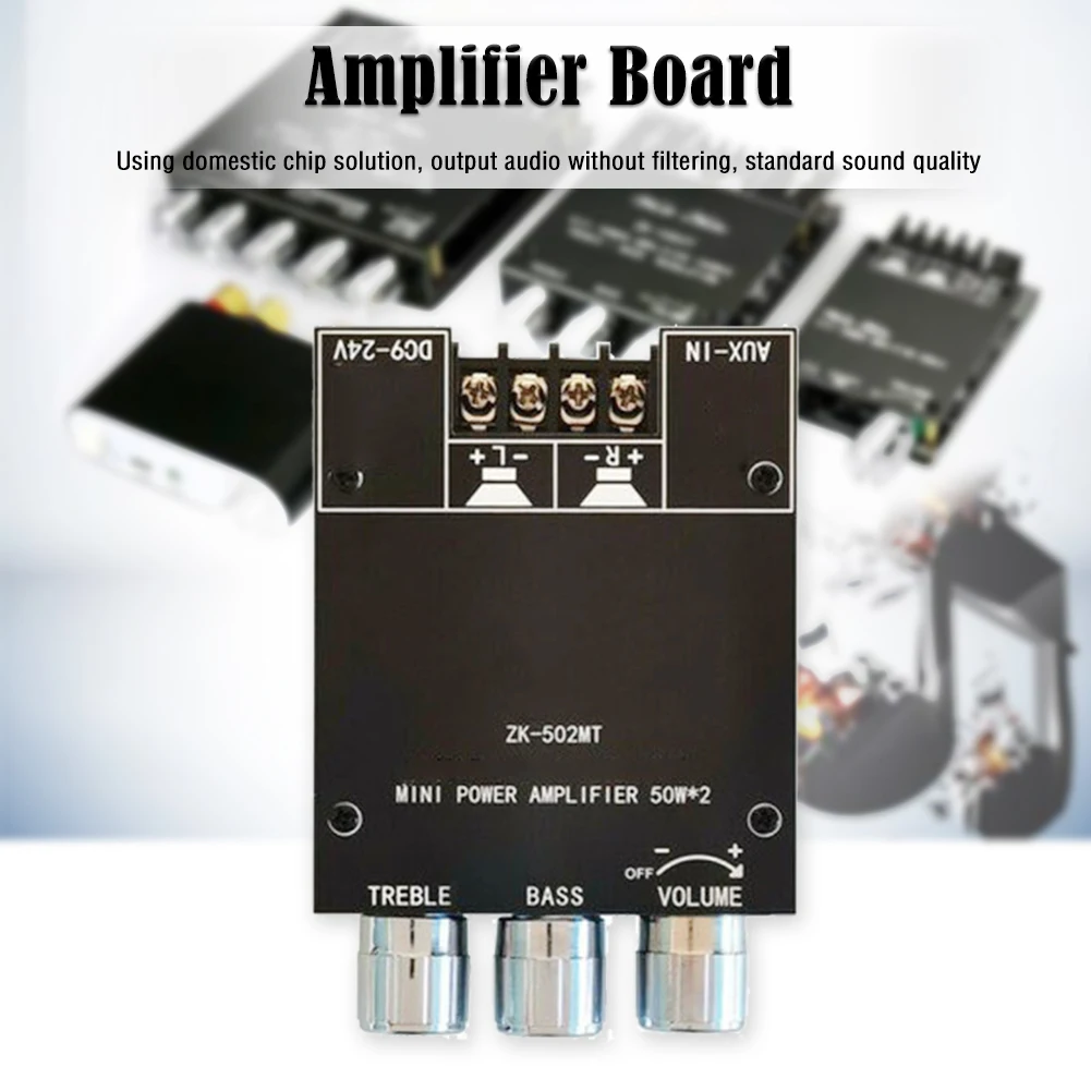 ZK-502MT 2x50W 2.0 Canal Subwoofer Bord Amplificator Audio Stereo Speaker Module pentru Mall Difuzor . ' - ' . 4