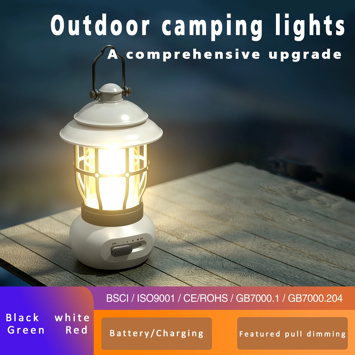 În aer liber Camping Lumini Ambientale Iluminare Camping Lumini Vintage Cal Lumină USB Reîncărcabilă Portabil Tabără Agățat Lumini . ' - ' . 4