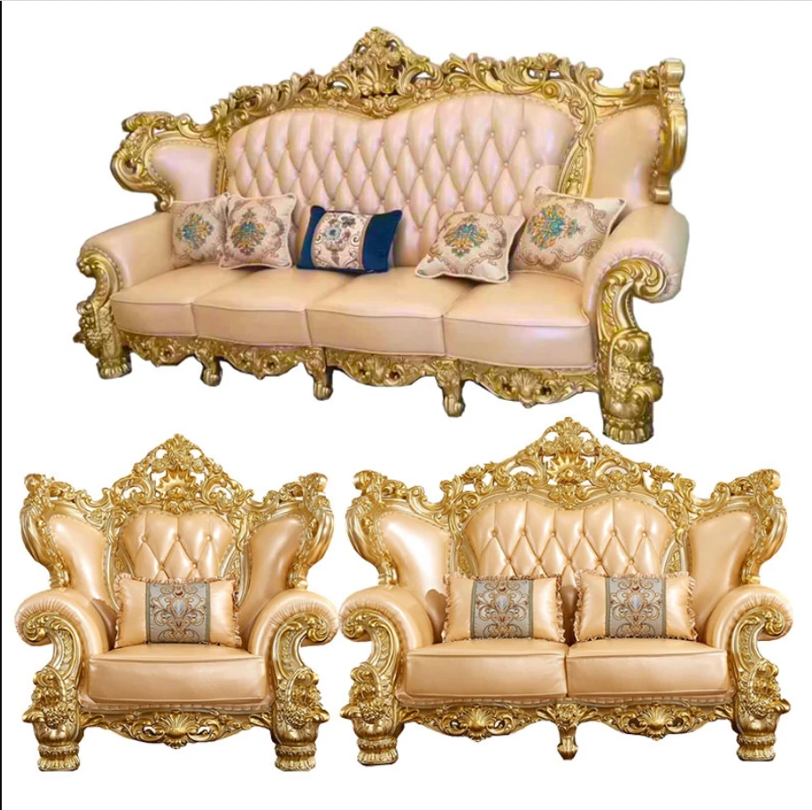 În stil European, canapea combinație stil American vila living mobilier complet din lemn masiv, pat . ' - ' . 4