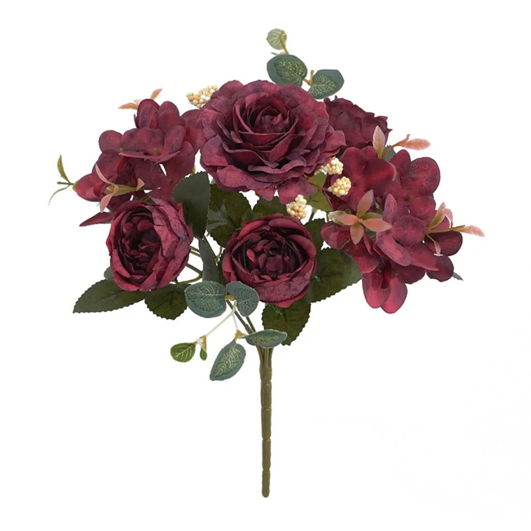 1 buchet de Fals a Crescut de Flori de Mireasa care Deține Buchete Artificiale Bujor Flori de Matase Biroul de Acasă Grădină Petrecere de Nunta Decoratiuni . ' - ' . 5