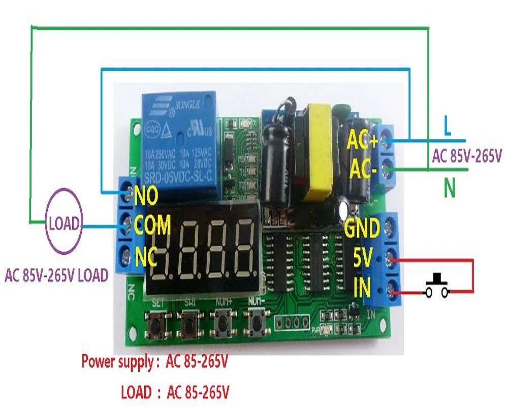 2/4 BUC AC 85V-260V 110V 220V Ciclu de Timp Timer Întârziere Releu OFF Pentru LED Smart Home PLC Lumina Security Monitor . ' - ' . 5