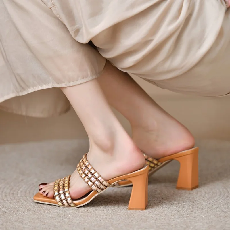 2023 NOUA Moda Femei Sandale sandale Petrecere Pompe Tocuri Subtiri de Mare Rochie Eleganta de Pantofi Papuci de Casa Zapato Mujer papuci . ' - ' . 5