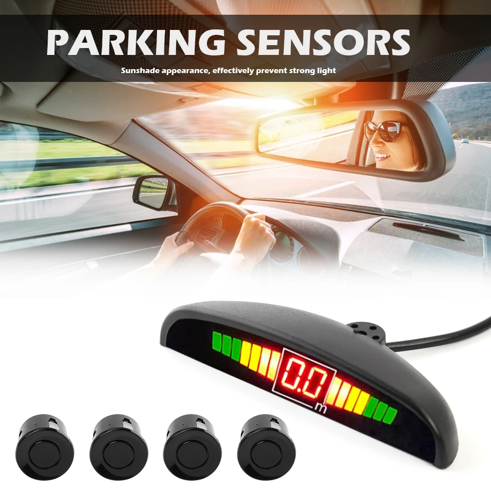 4 Senzori, Display LED Auto Senzor de Parcare Kit-ul de Backup Inversă Radar, Sistemul de monitorizare a . ' - ' . 5